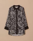 büyük beden zebra desenli gömlek tunik Gala-Xi