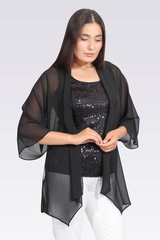 Tolga Saraçoğlu تونيك شيفون متوسط الطول كبير الحجم - نمط يومي بسيط