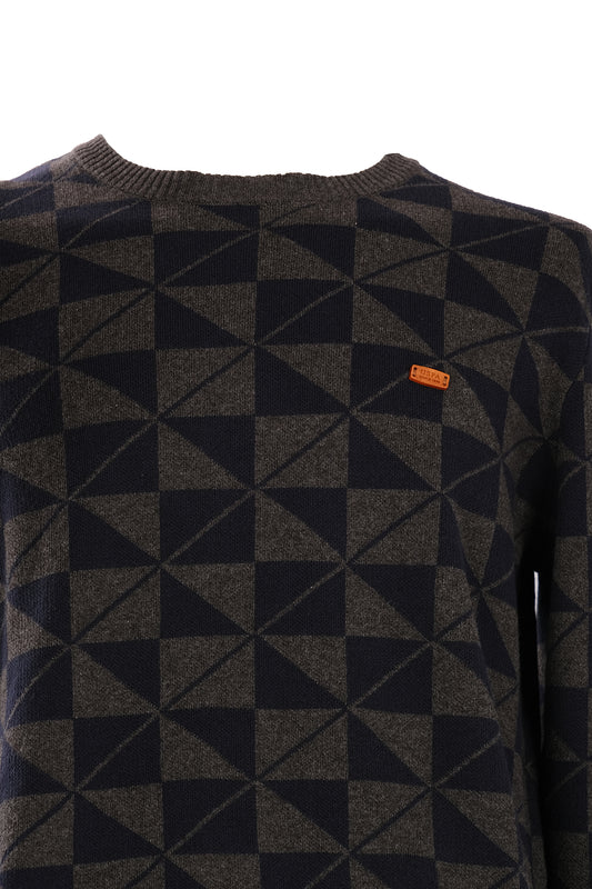 U.S. Polo Assn. Erkek Geometrik Desenli Uzun Kol Kazak - Minimalist Stil