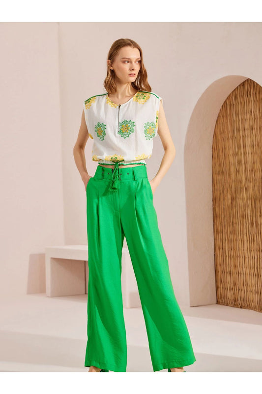 Unique Mode Midi Geniş Paça Kadın Pantolon - Minimalist, Rahat & Şık