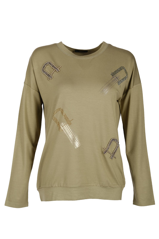 Vedi Oversize Uzun Kol Minimalist Kadın Bluz - VD4102