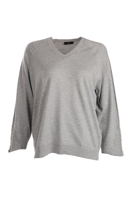 Vedi Oversize V Yaka Kadın Triko - Minimalist Günlük Stil