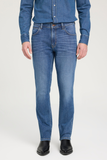 Wrangler Slim Fit Dar Kesim Normal Bel Dar Paça Koyu Mavi Texas Jean Kot Pantolon