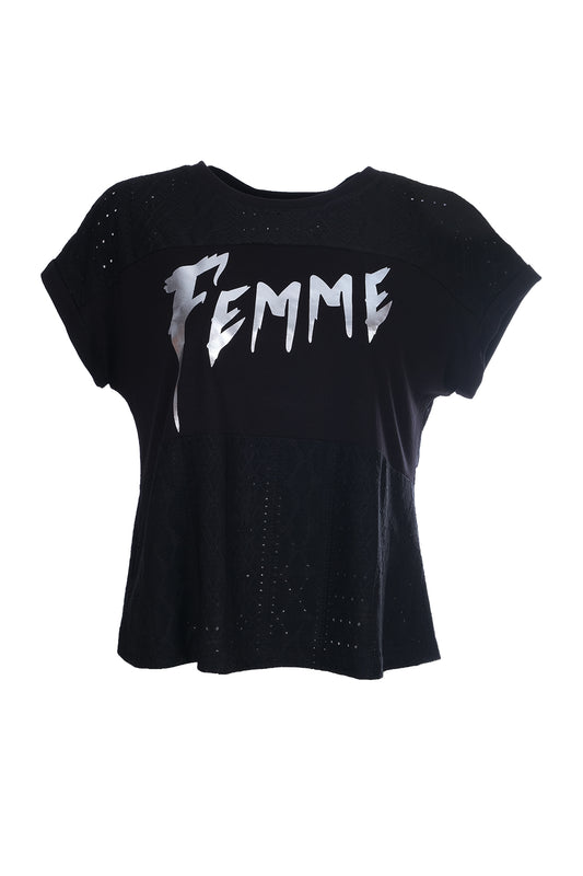 بلوزة نسائية واسعة بتصميم بسيط من Ysatis - بأكمام قصيرة