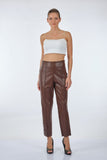 Ysatis Minimalist Deri Crop Pantolon - Yüksek Bel, Şık, Günlük & Gece