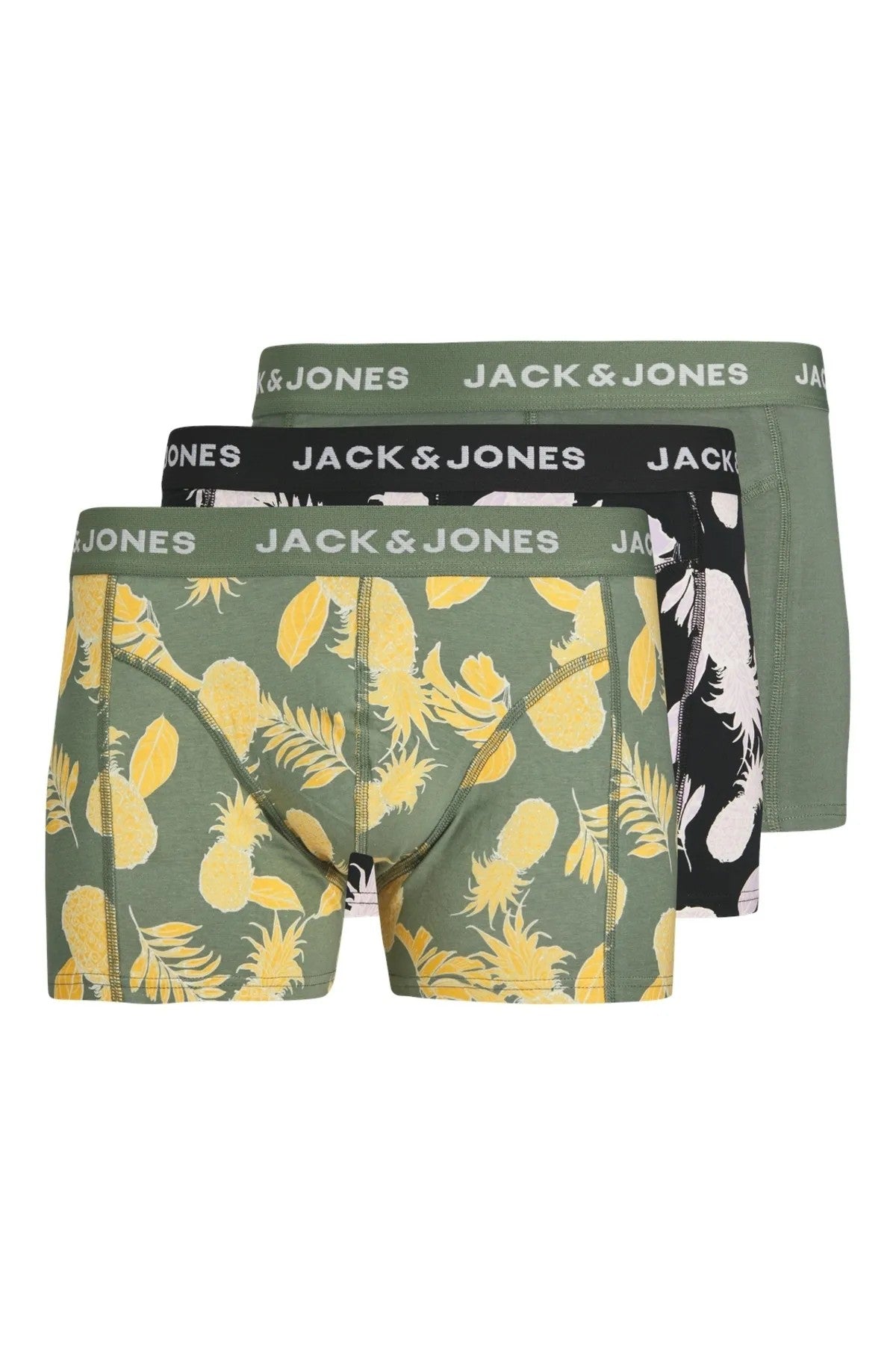 Jack&Jones Erkek Boxer 3'lü Set - Minimalist Ananas Desenli Rahat Boxer Translation missing: tr.content.product_image_main