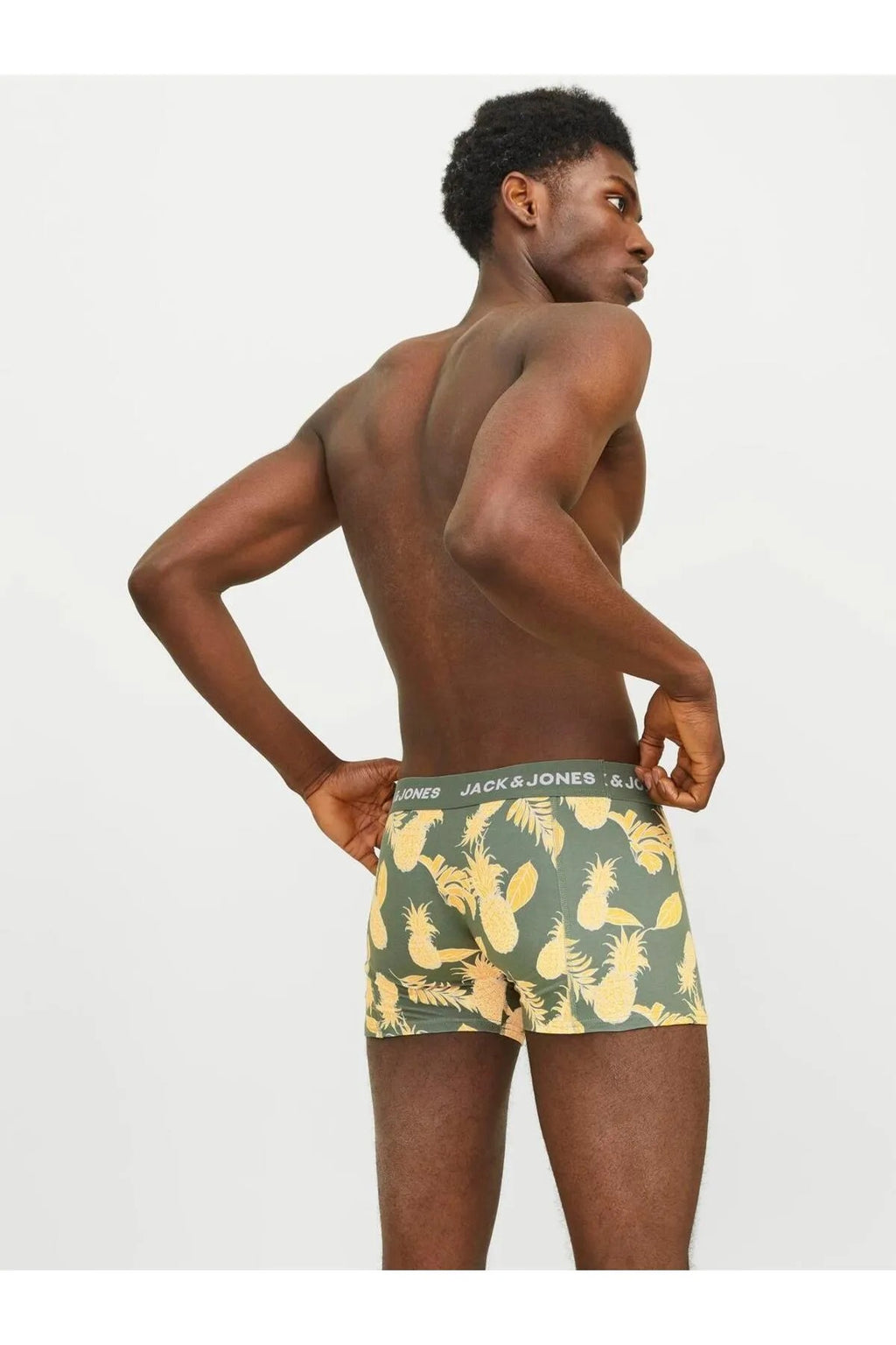 Jack&Jones Erkek Boxer 3'lü Set - Minimalist Ananas Desenli Rahat Boxer