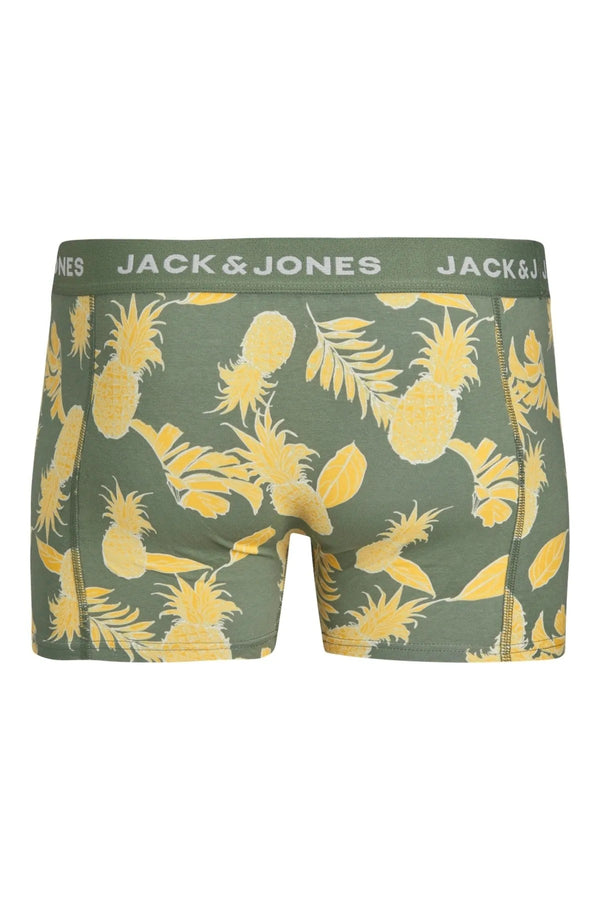 Jack&Jones Erkek Boxer 3'lü Set - Minimalist Ananas Desenli Rahat Boxer