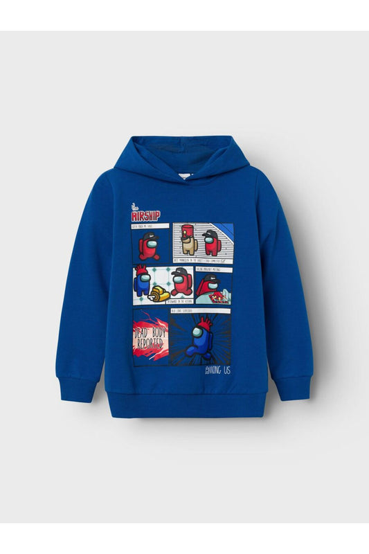 Among Us Baskılı Kapüşonlu Sweatshirt-Erkek Çocuk-Günlük
