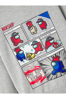 Among Us Baskılı Kapüşonlu Sweatshirt-Erkek Çocuk-Günlük