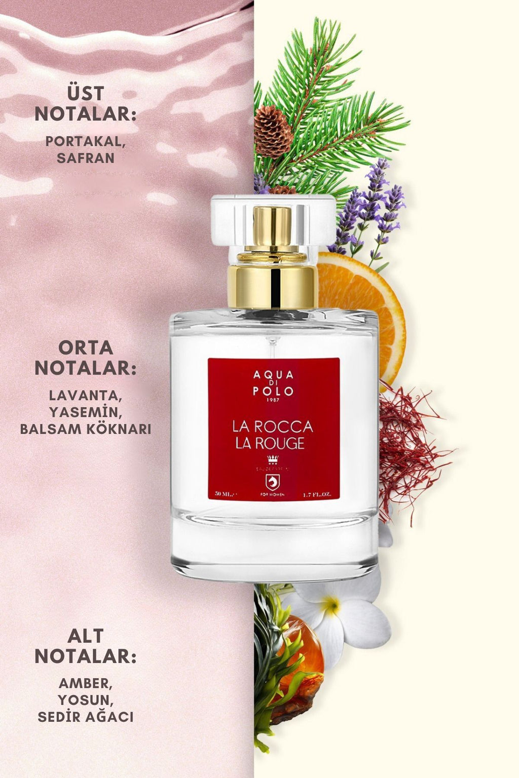 Aqua Di Polo La Rocca La Rouge Kadın Parfümü 50ml - Kalıcı ve Büyüleyici Koku