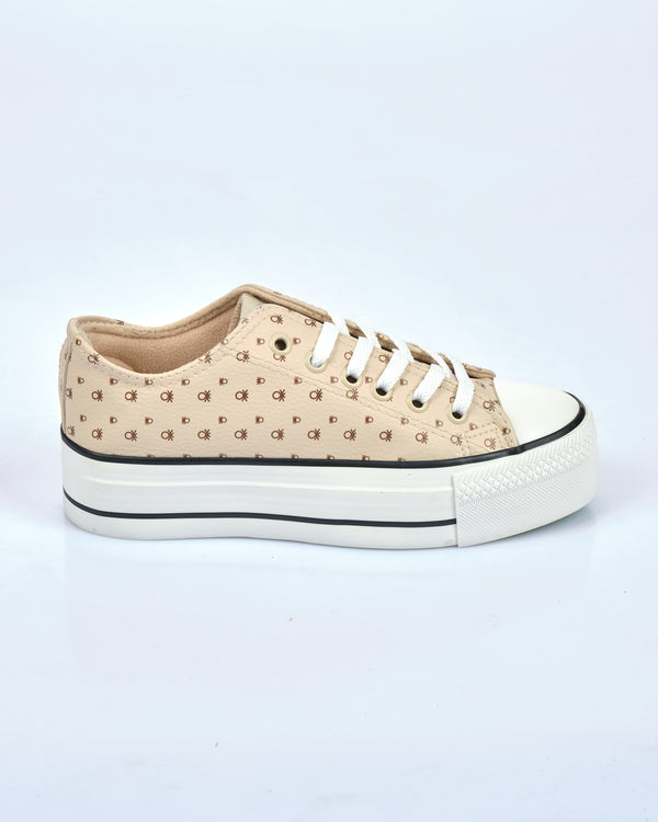 Benetton Kadın Minimalist Platform Sneaker - Günlük - Rahat - Canvas
