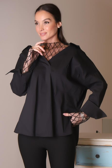 Ayhan Tül Detaylı Gömlek 25KRB50284 Ana görsel