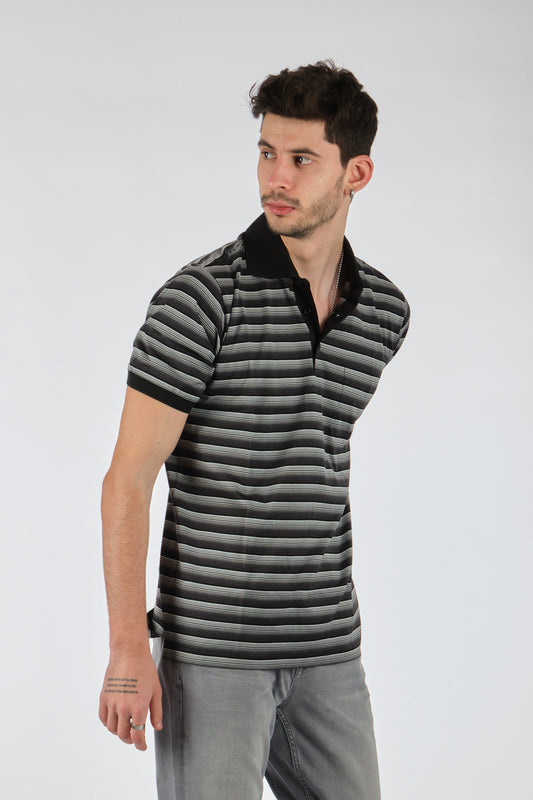 Barca Erkek Polo Yaka Çizgili T-Shirt - Regular Fit - Günlük Kullanım