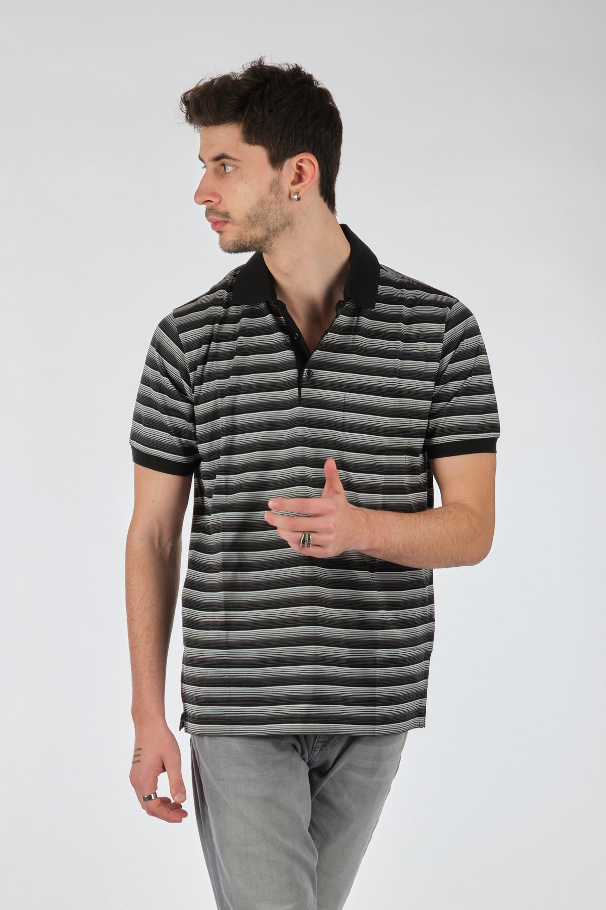 Barca Erkek Polo Yaka Çizgili T-Shirt - Regular Fit - Günlük Kullanım