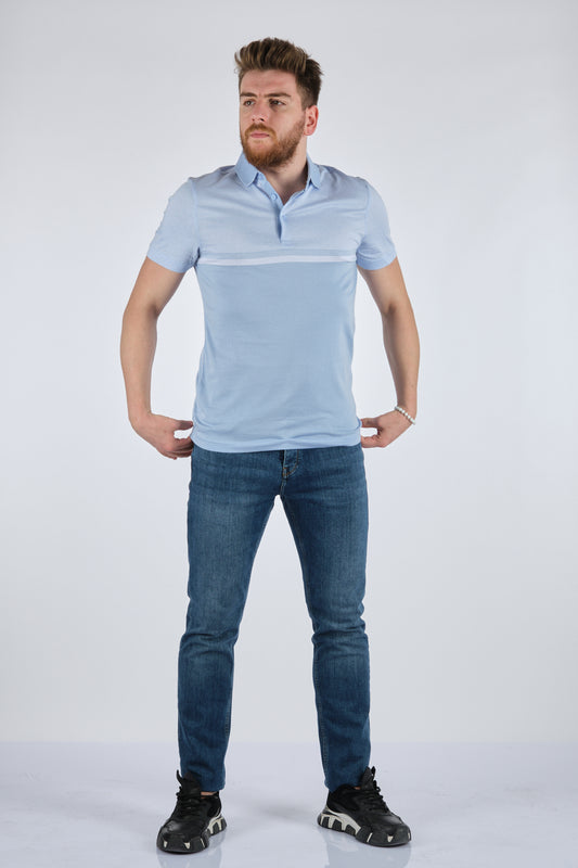 Barca Erkek Polo Yaka Kısa Kol Minimalist T-Shirt - Günlük Şıklık