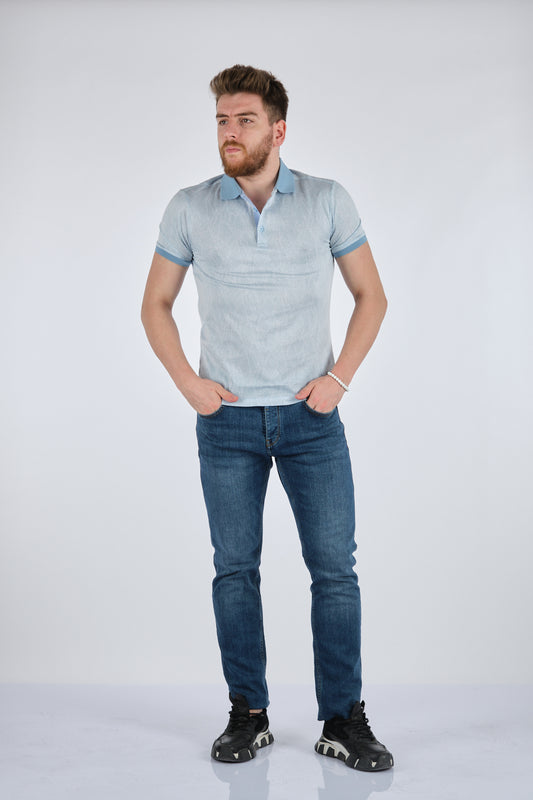 Barca Erkek Polo Yaka Kısa Kol Minimalist T-Shirt - Günlük Şıklık