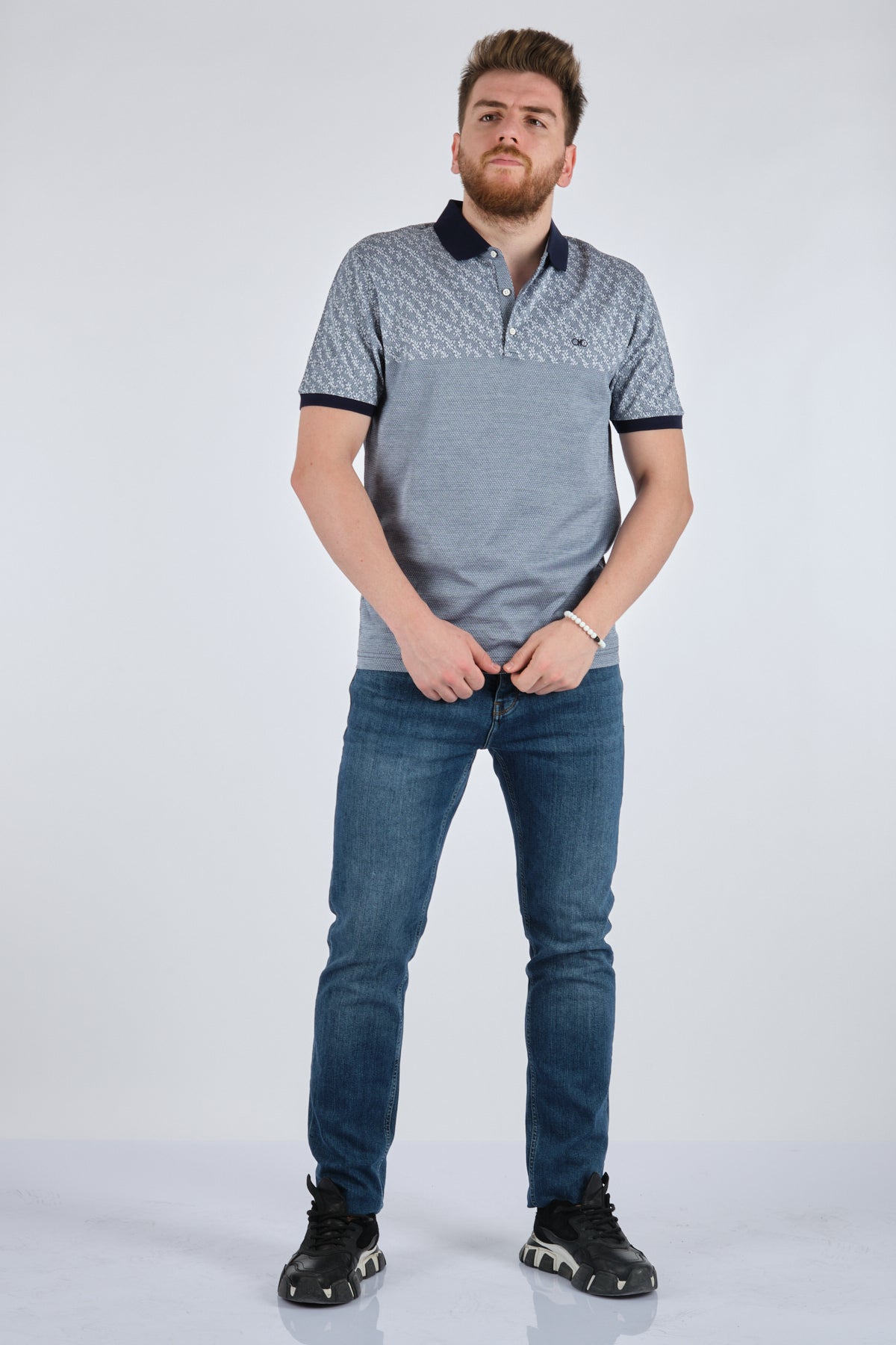 Barca Erkek Polo Yaka Kısa Kol Minimalist T-Shirt - Günlük Şıklık