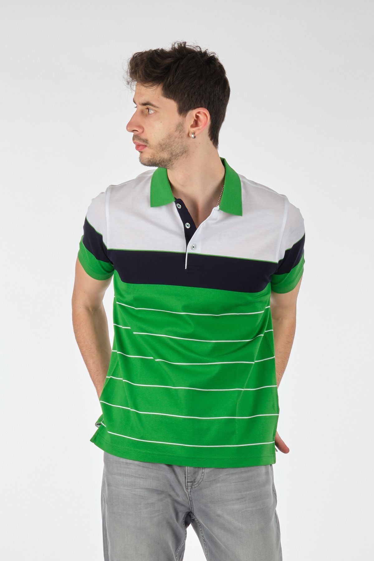 Barca Minimalist Çizgili Erkek Polo Yaka T-Shirt - Kısa Kol