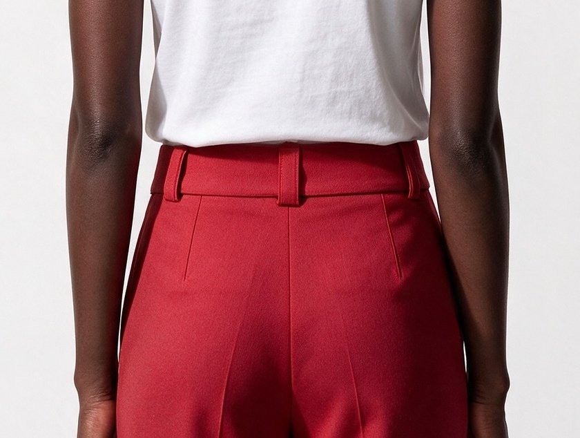 Blange Kadın Yüksek Bel Kemer Detaylı Plili Tapered Paça Pantolon