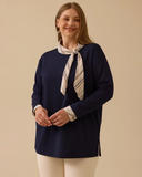 بلوزة بمقاسات كبيرة بياقة وشاح من جالا-شي