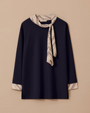 بلوزة بمقاسات كبيرة بياقة وشاح من جالا-شي