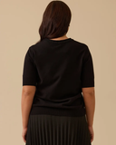 بلوزة أساسية محبوكة بأكمام قصيرة بمقاسات كبيرة من Gala-Xi