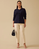 Büyük Beden V Yaka Taş Detaylı Bluz Gala-Xi