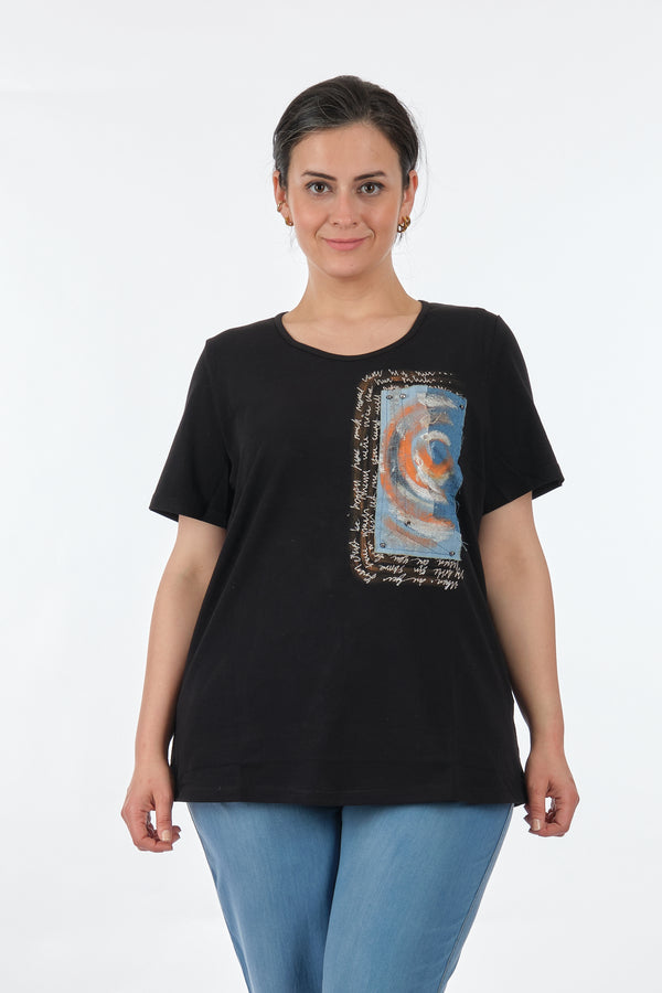 Vedi-bb Oversize Kısa Kol Minimalist Kadın Bluz - Günlük