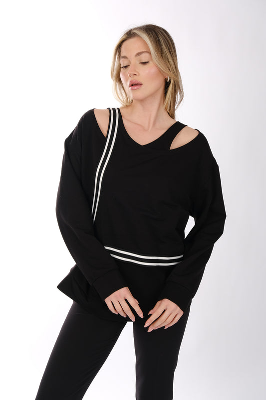 Ysatis Minimalist Oversize V Yaka Uzun Kol Kadın Bluz - Günlük & Özel Gün