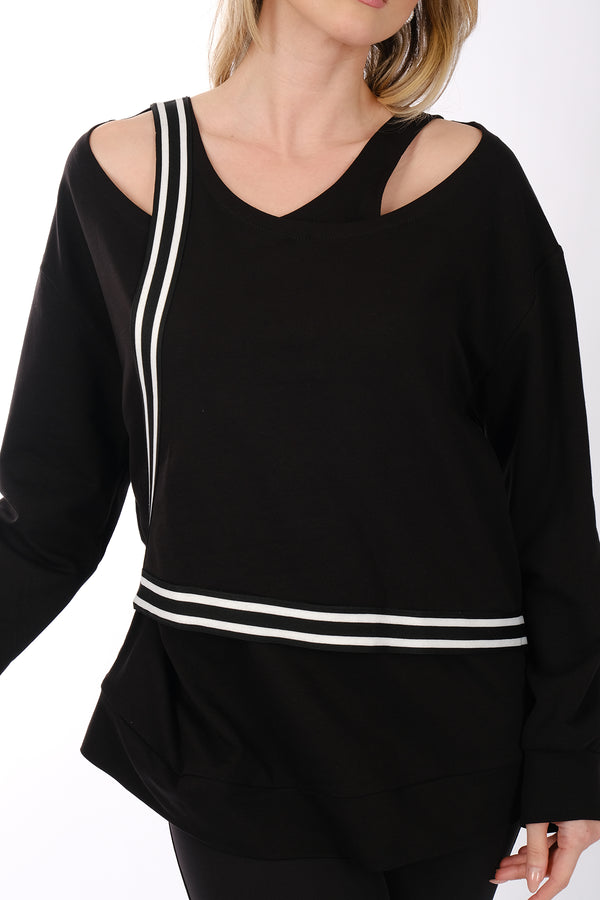 Ysatis Minimalist Oversize V Yaka Uzun Kol Kadın Bluz - Günlük & Özel Gün