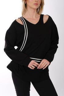Ysatis Minimalist Oversize V Yaka Uzun Kol Kadın Bluz - Günlük & Özel Gün