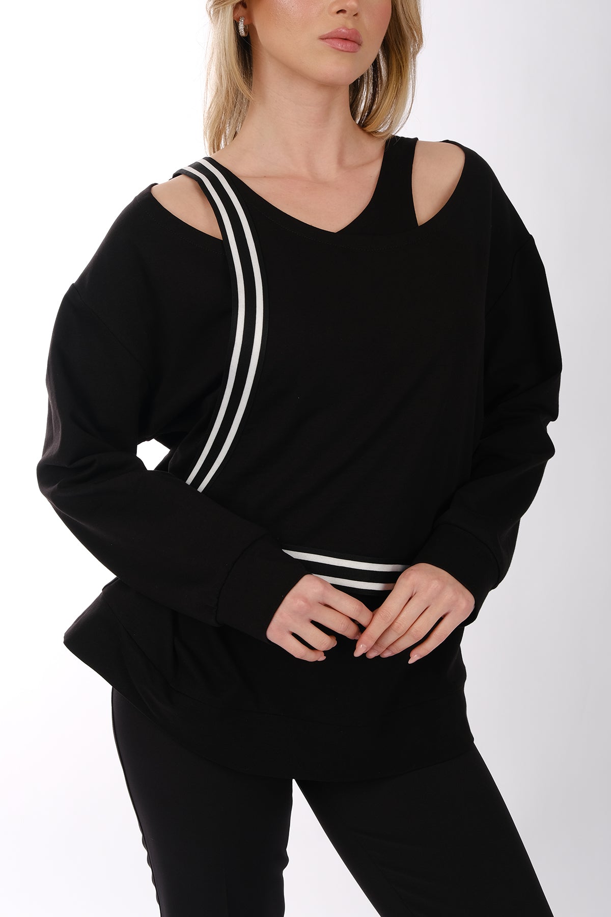 Ysatis Minimalist Oversize V Yaka Uzun Kol Kadın Bluz - Günlük & Özel Gün