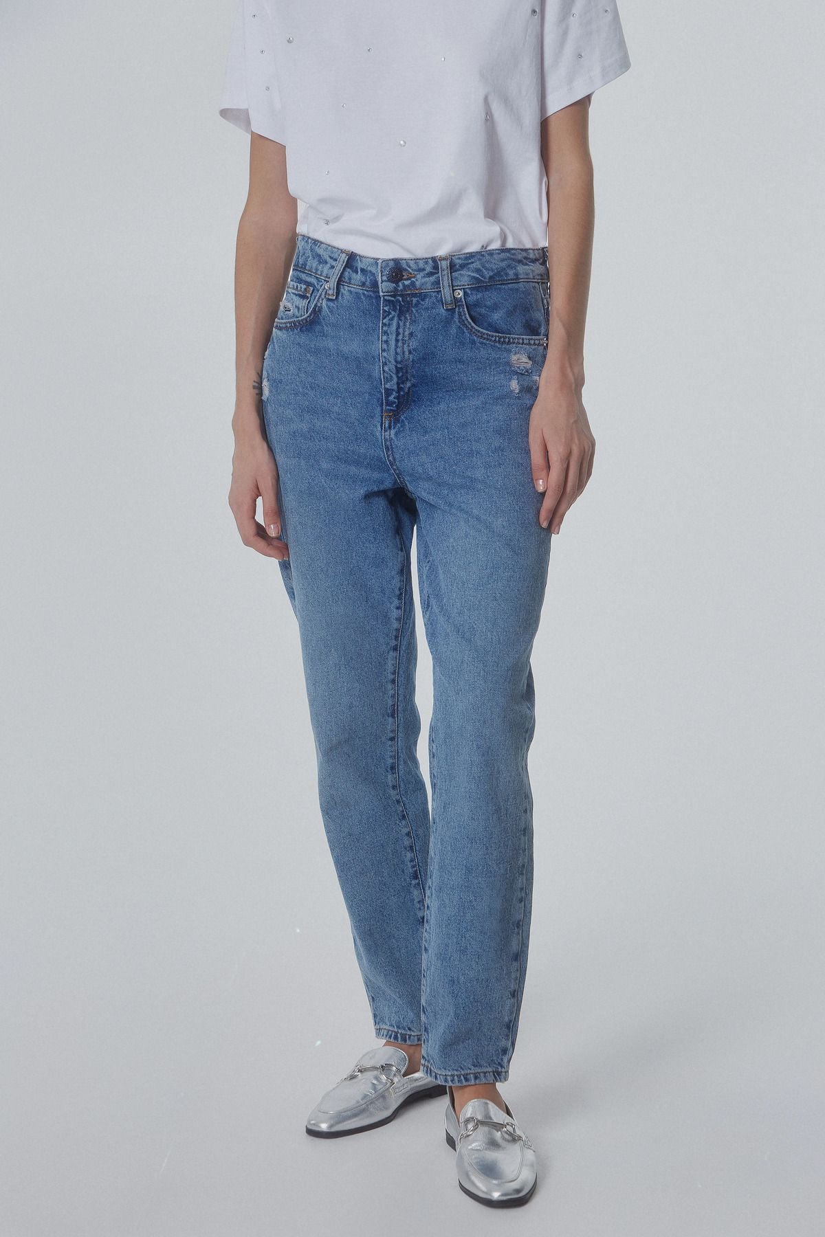 Bsb Mom Fit Oversize Kadın Jean - Yüksek Bel, Rahat, Günlük