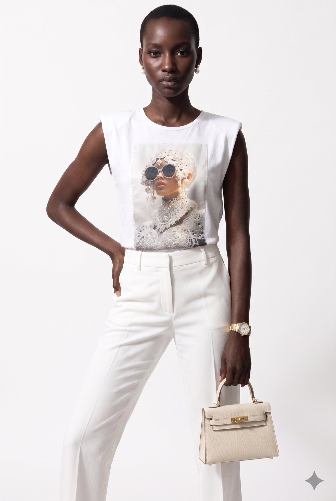 BSB Minimalist Oversize Kadın Bluz - Resimli - Rahat Kesim Ana görsel