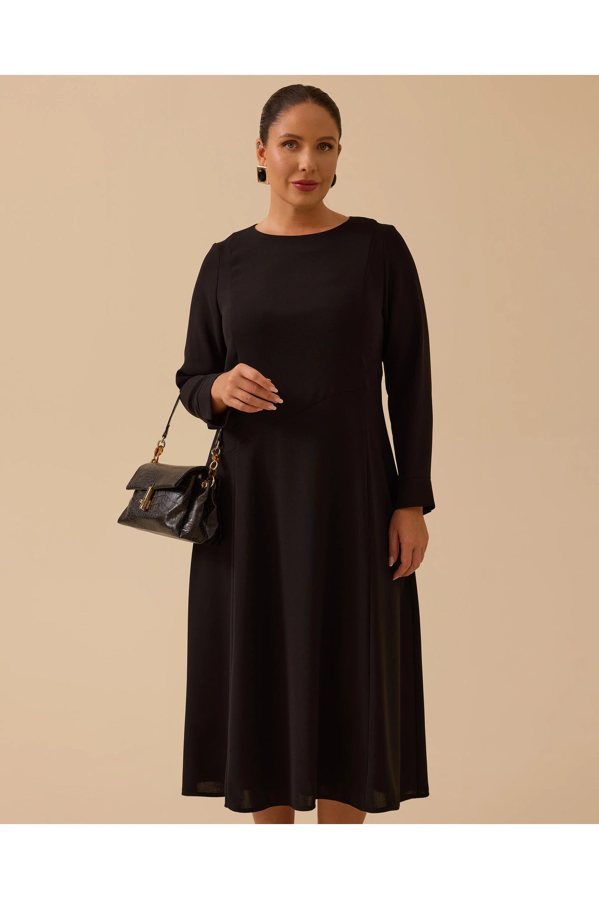 Büyük Beden Basic Midi Elbise Gala-Xi Translation missing: ar.content.product_image_secondary