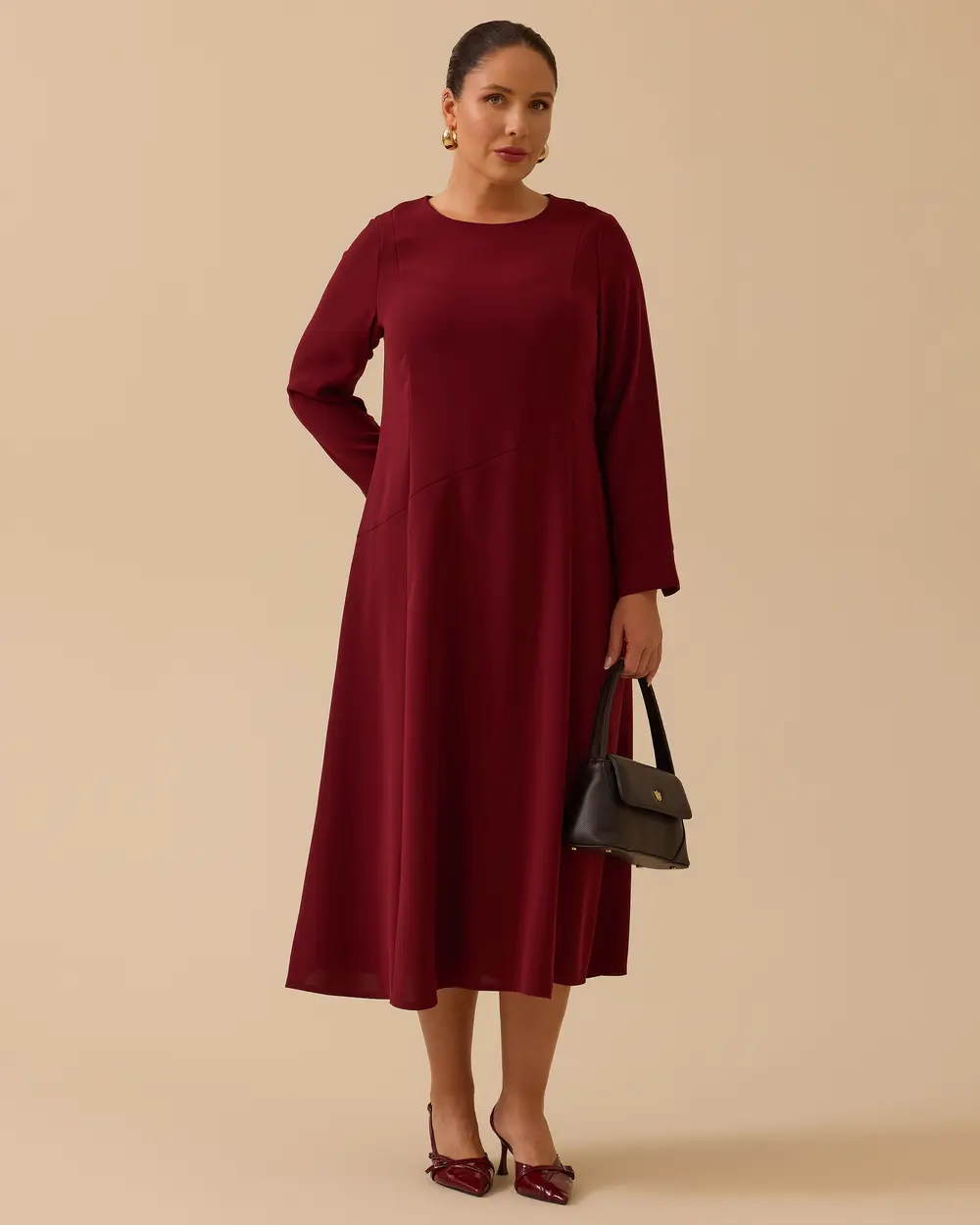 Büyük Beden Basic Midi Elbise Gala-Xi Ana görsel