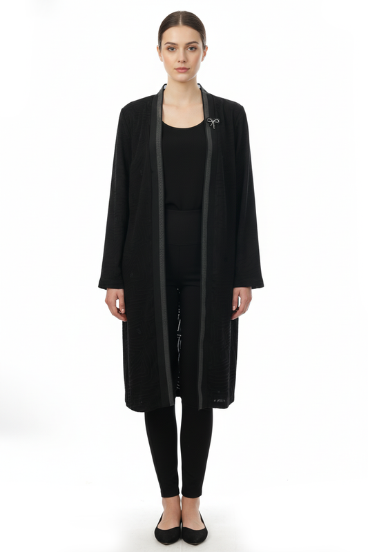 büyük beden desenli hırkalı takım Gala-Xi