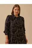 büyük beden desenli uzun tunik Gala-Xi