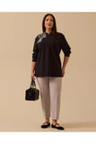 büyük beden fular yakalı sweatshirt10002522314010
