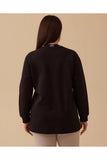 büyük beden fular yakalı sweatshirt10002522314010