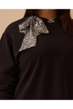 büyük beden fular yakalı sweatshirt10002522314010