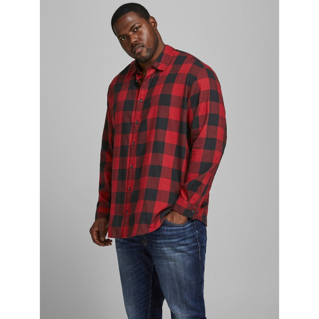 Jack&Jones Oversize Kareli Uzun Kol Erkek Gömleği - Günlük Stil