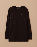 Büyük Beden Nakış Detaylı Boncuklu Sweatshirt Gala-Xi