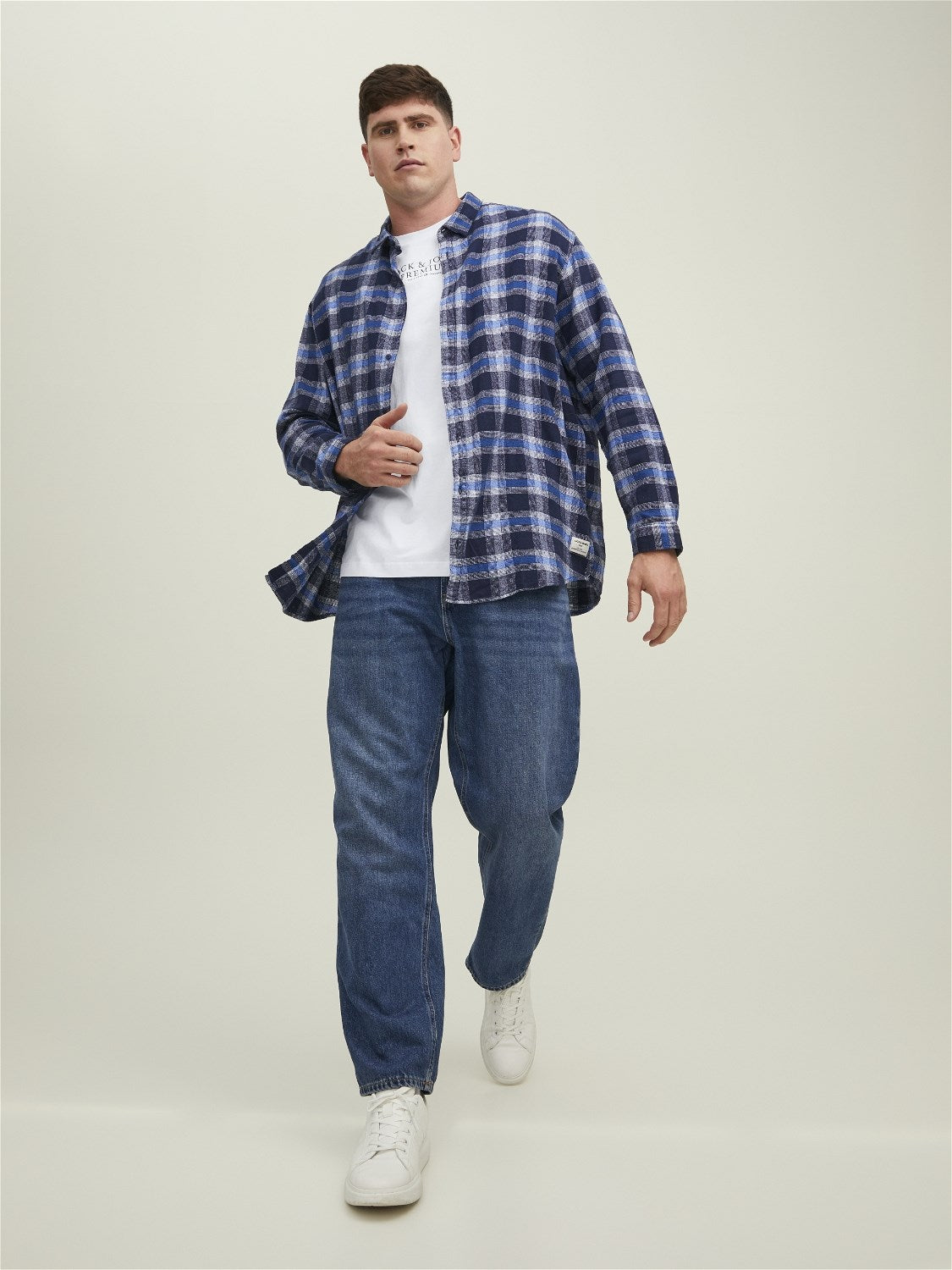 Jack&Jones Oversize Kısa Kol Minimalist Erkek T-Shirt - Günlük Kullanım