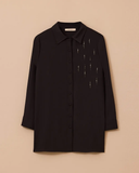 Büyük Beden Taş Detaylı Düğmeli Gömlek Gala-Xi