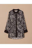 büyük beden zebra desenli gömlek tunik Gala-Xi