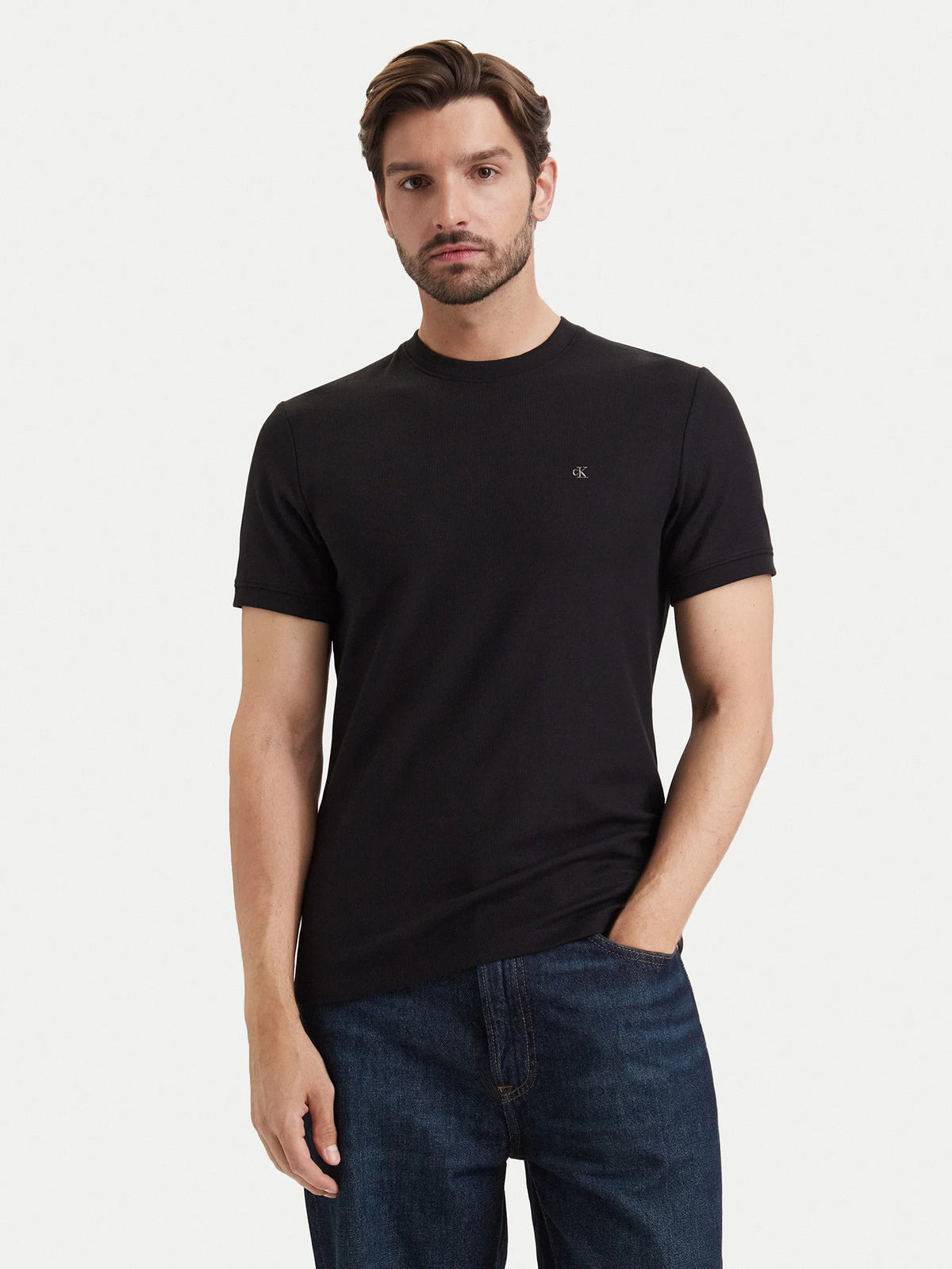 Calvin Klein Slim Micro Waffle Erkek T-Shirt LV04RF206G Ana görsel