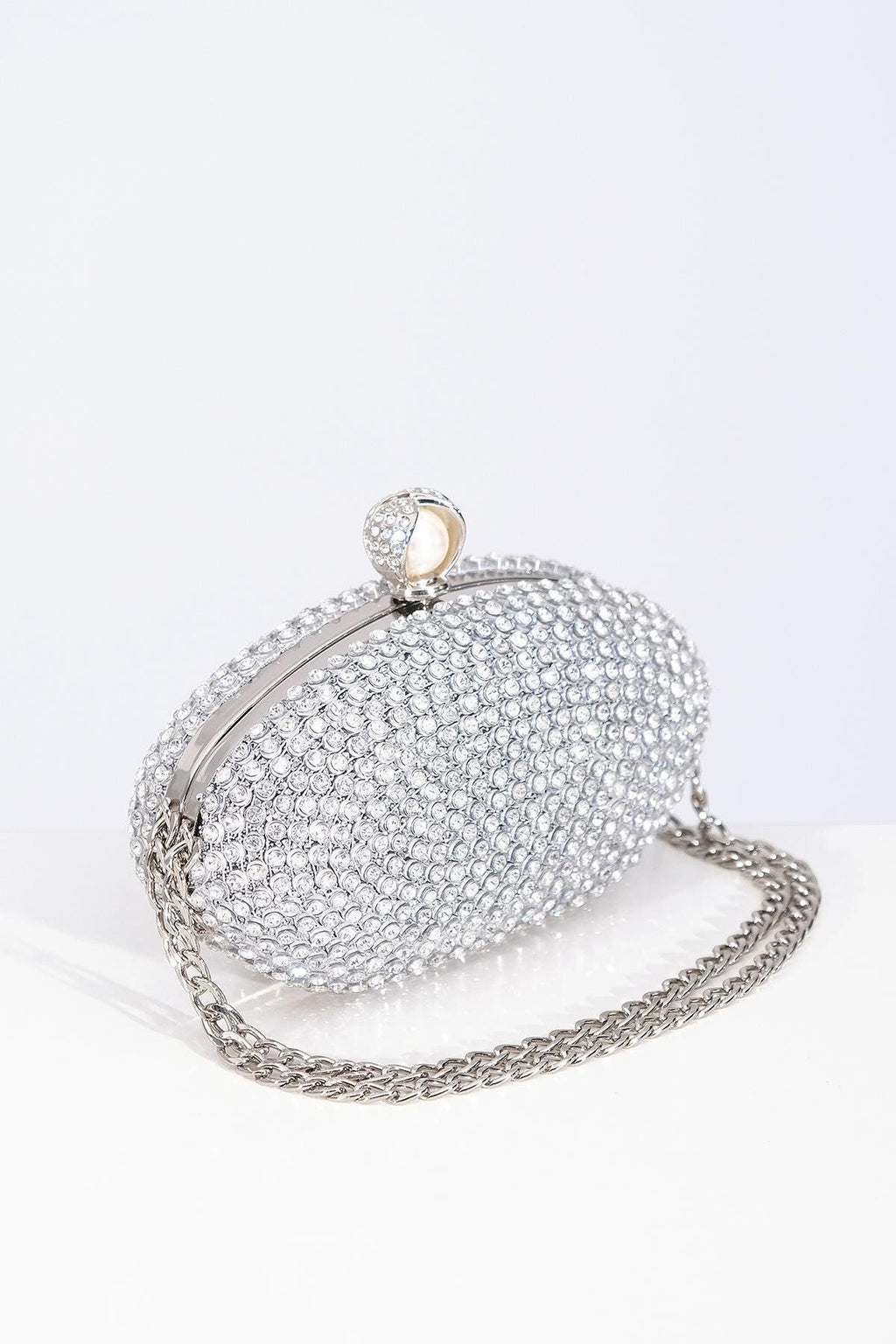 Explosion Metalik Taşlı El Çantası - Minimalist Clutch