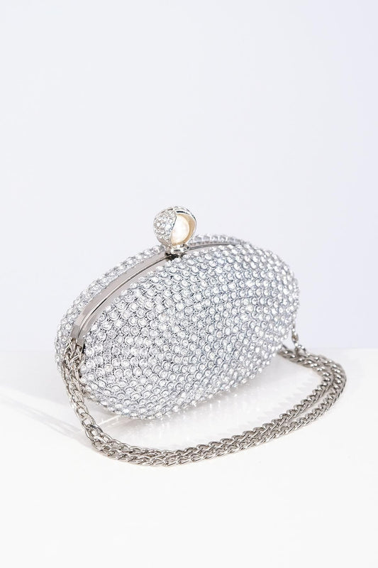 Explosion Metalik Taşlı El Çantası - Minimalist Clutch
